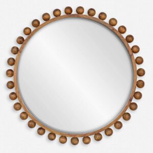 Mango Wood Round Mirror