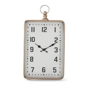 16 Inch Antique Gold Rectangular Clock