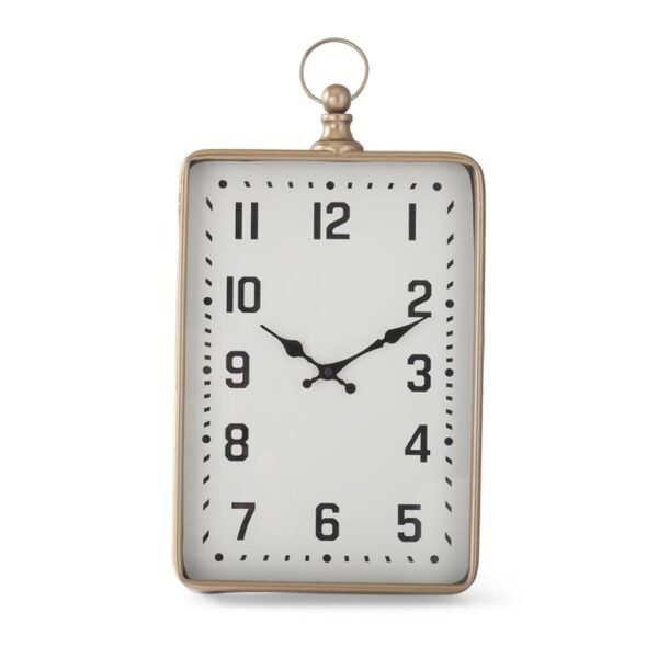 16 Inch Antique Gold Rectangular Clock